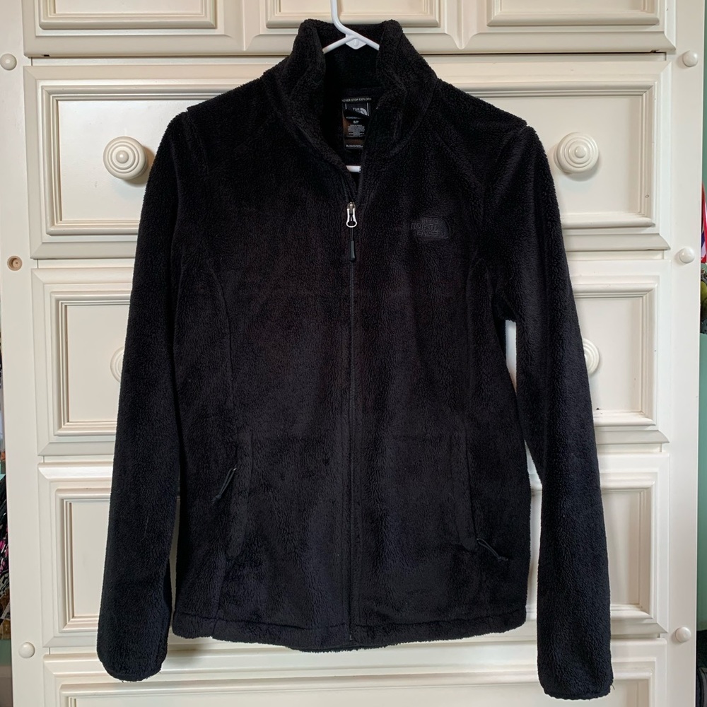 Women’s The North Face size S fuzzy black jacket